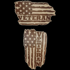 Veteran Flag Laser Engraved Magnets 4 sizes 2 layout