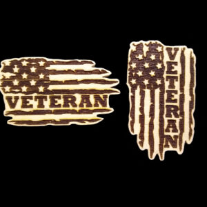 Veteran Flag Laser Engraved Keychain 2 Choices