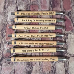 Adult Sayings Bamboo Ball Point Pens