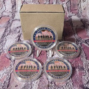 Thank You Veteran for Your Service Military Challenge Coin - 5 Pack