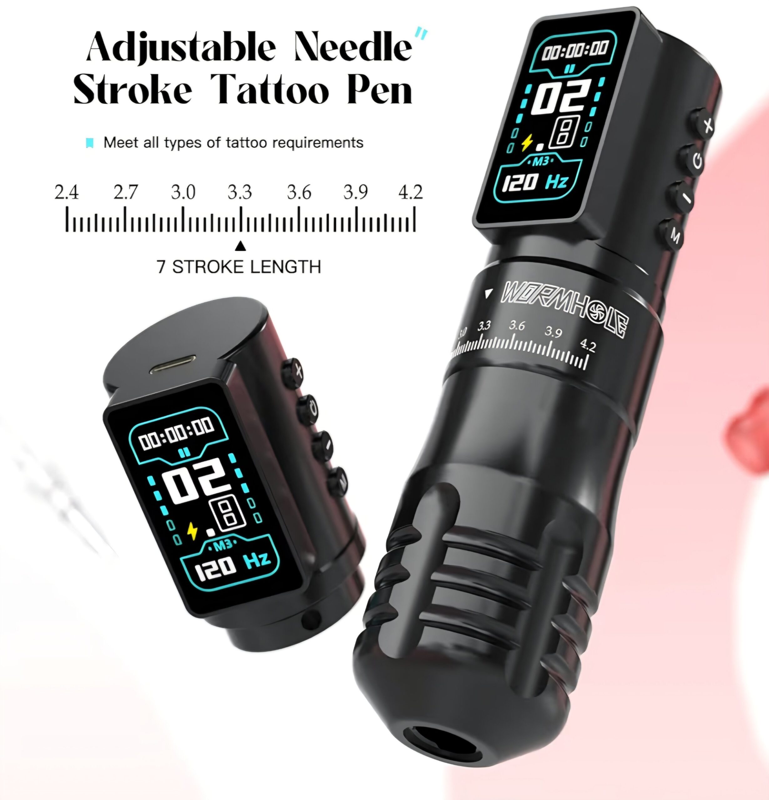 Wormhole Tattoo Machine Kit with 2Pcs 2300mAh Battery WTK370 - Black - Image 3