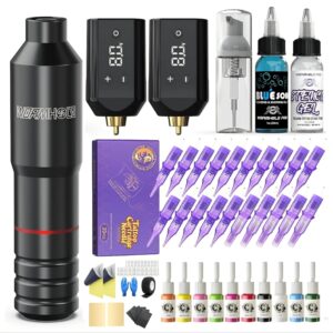 Wormhole Tattoo Machine Kit with 2Pcs Battery