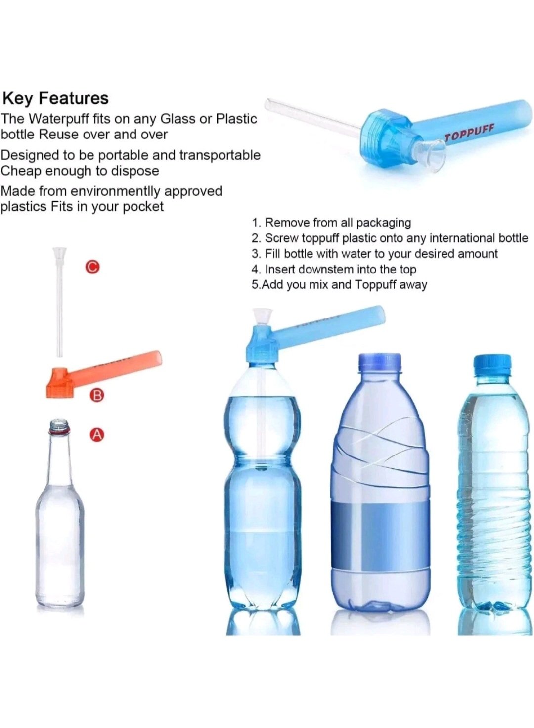 Top Puff Water Bottle Attachment Pipe Conversion Kit - Image 10