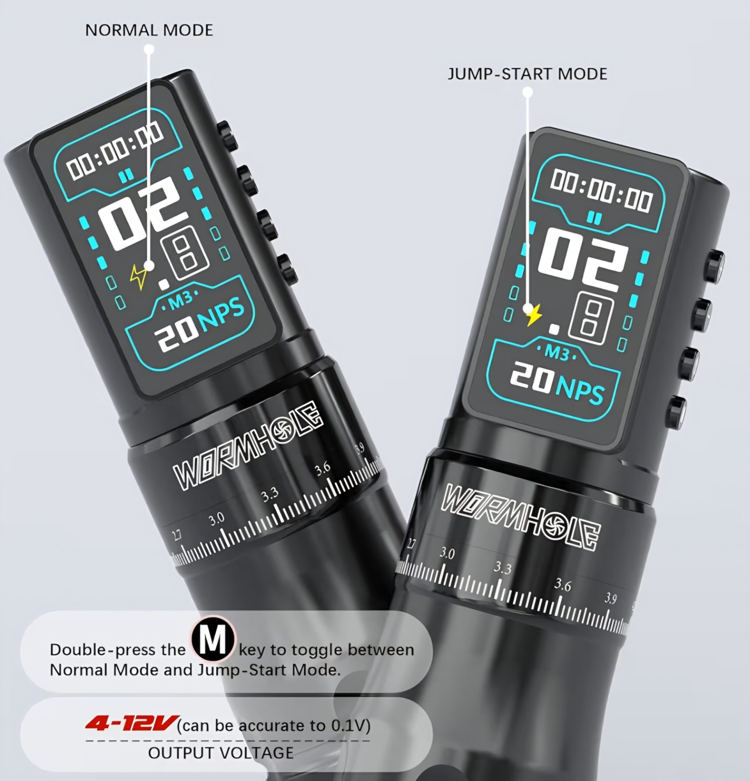 Wormhole Wireless Dual Battery Tattoo Kit - Black - Image 2