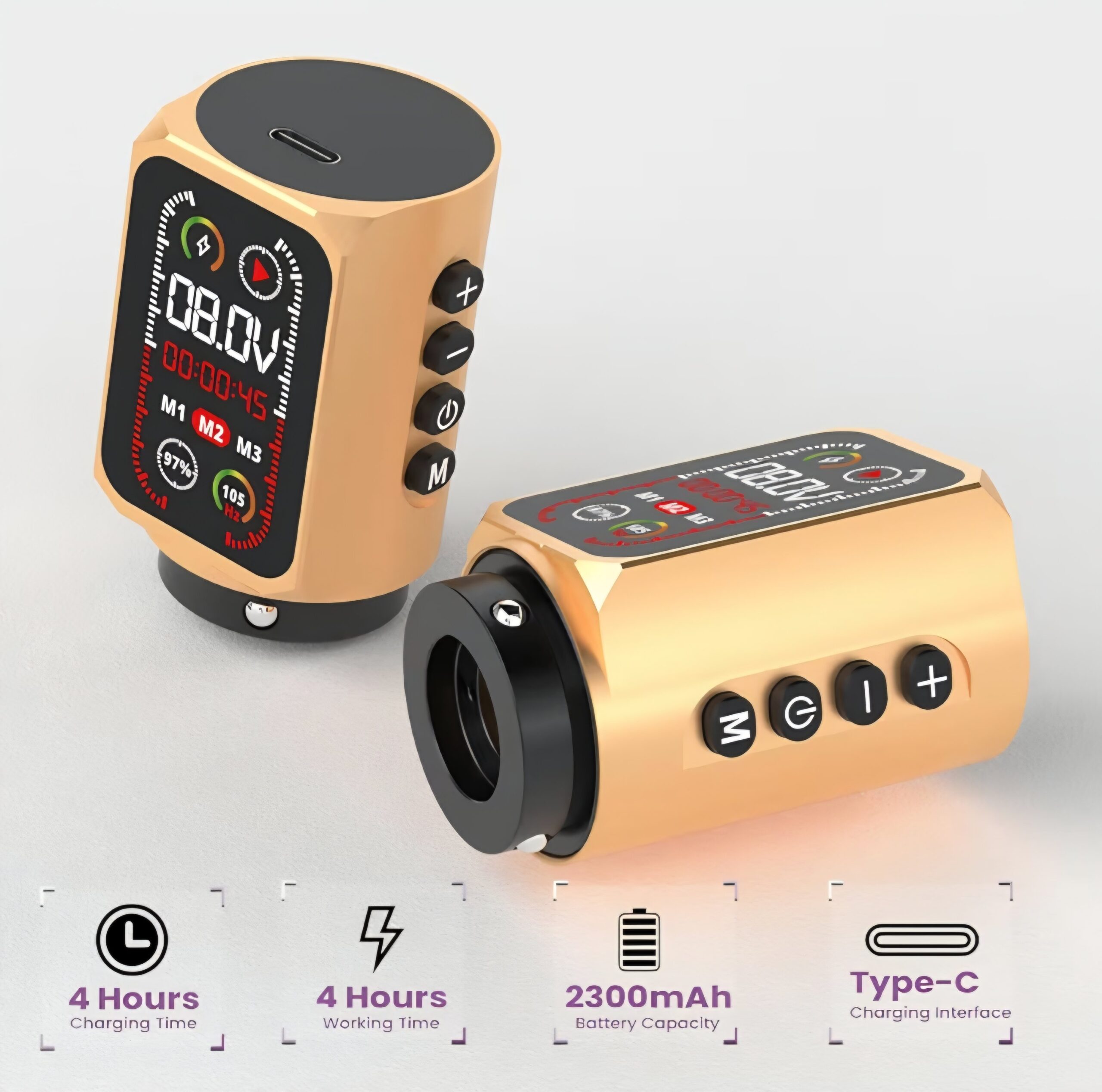 Wormhole Wireless Dual Battery Tattoo Kit - Gold - Image 7