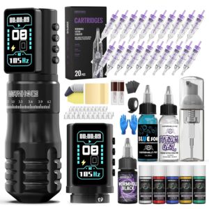 Wormhole Wireless Dual Battery Tattoo Kit - Black