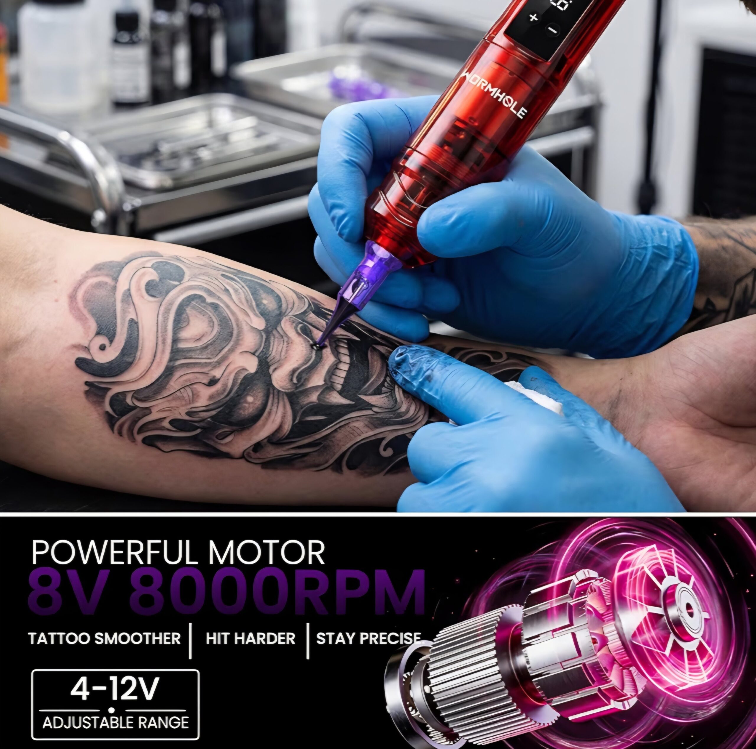 Wormhole Wireless Tattoo Pen Kit - Red - Image 4