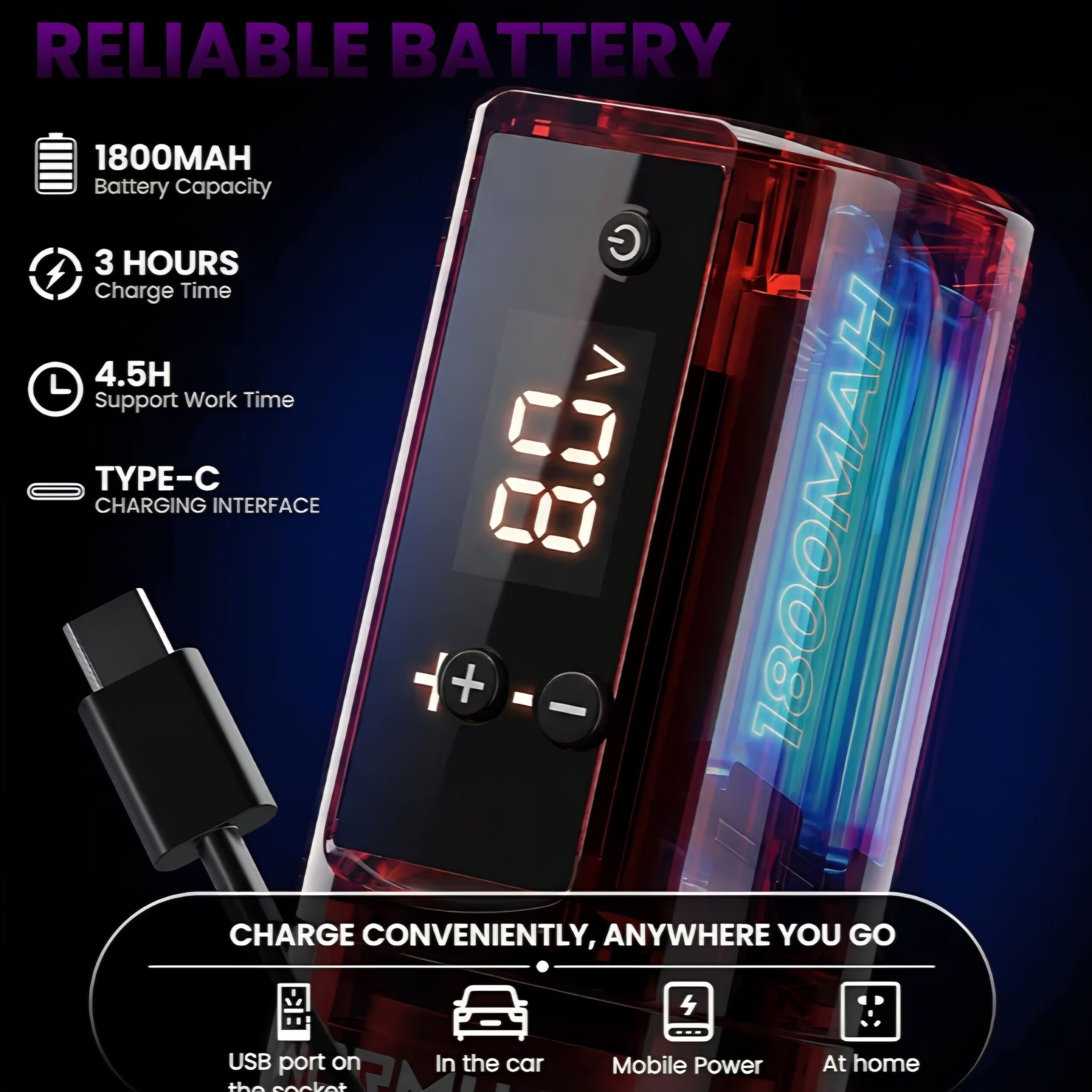 Wormhole Wireless Tattoo Pen Kit - Red - Image 5