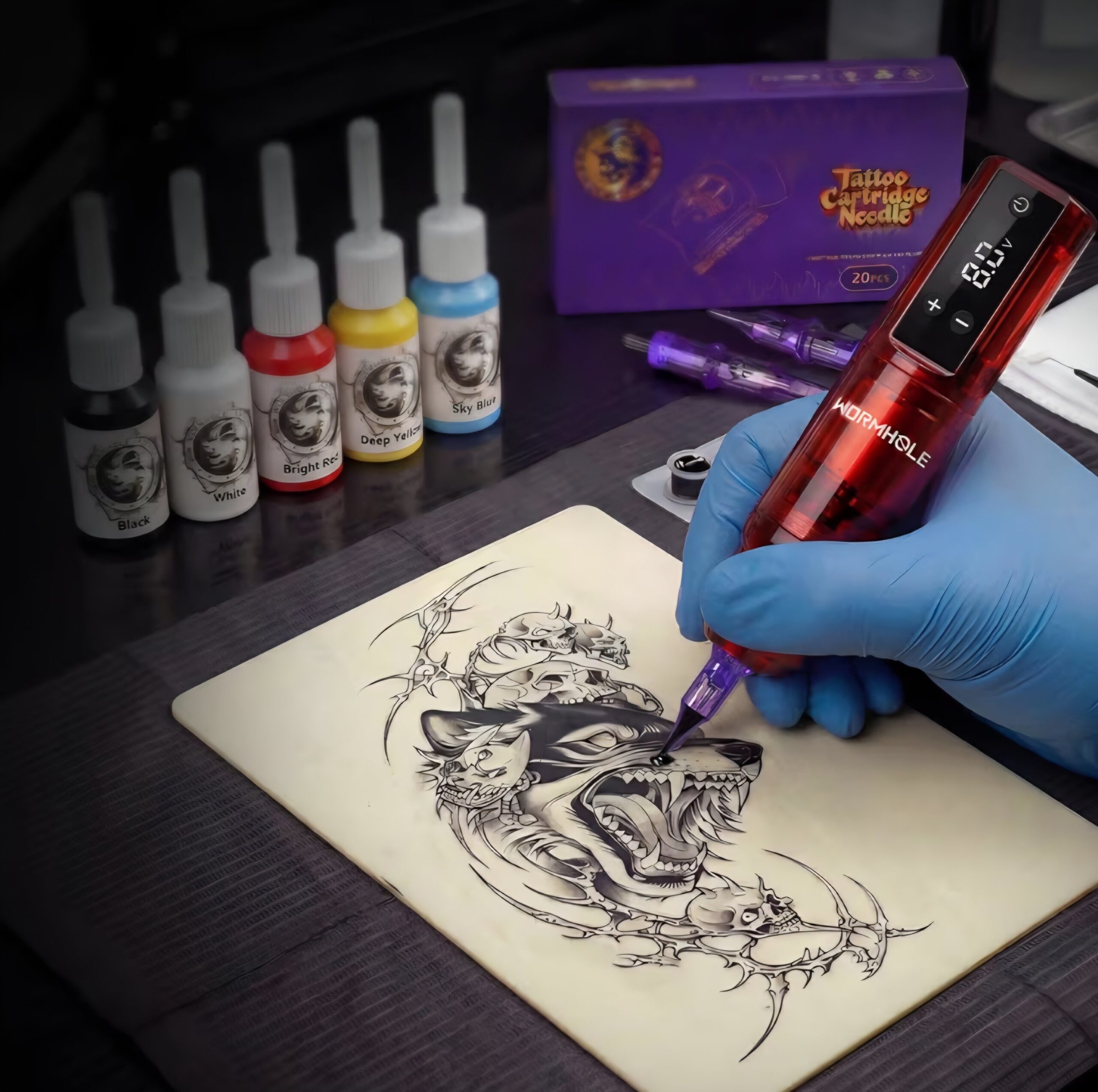 Wormhole Wireless Tattoo Pen Kit - Red - Image 8